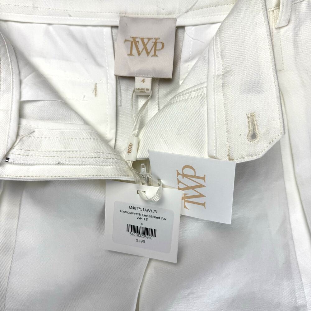 TWP Embellished High Waist Shorts In White Sz 4 - Picture 9 of 9